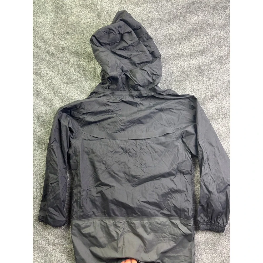 Nike Windbreaker Jacket Youth Small Black Hooded Full Zip Activewear